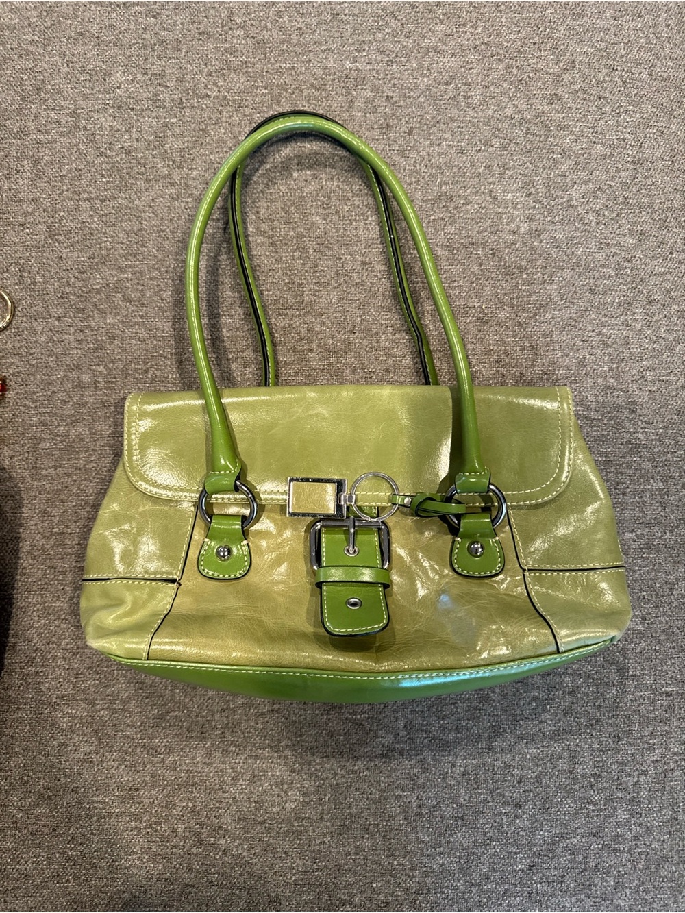 Gianni Bini Lime Green Patent Leather Shoulder Bag